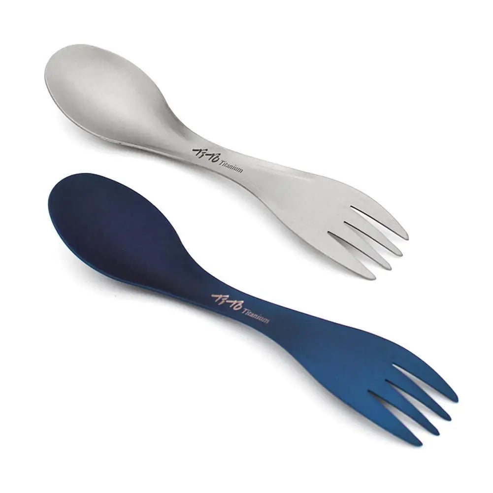 Ultralight Titanium Spork - 2-in-1 Spoon and Fork for Camping, Hiking, and Travel