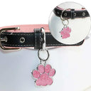 Engraved Glitter Paw Pet ID Collar Tag: Customized and Stylish  ourlum   