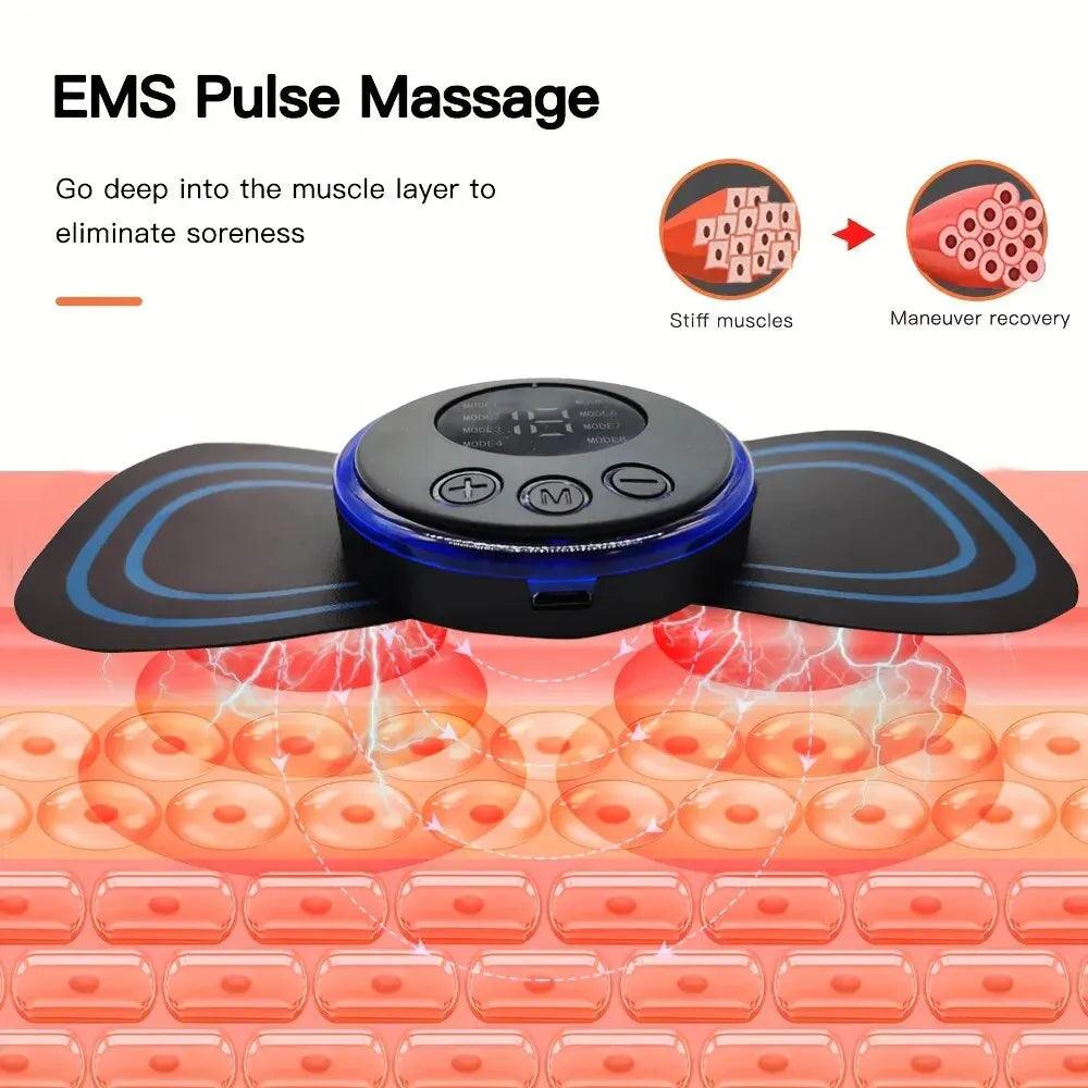 8 Modes Rechargeable Neck Massager with Remote Control EMS Low Frequency Pulse Massager For Muscle Relaxation Relief The Pain  ourlum.com   