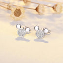 Starlight Elegance Silver Star Stud Earrings Dazzling Zircon Design