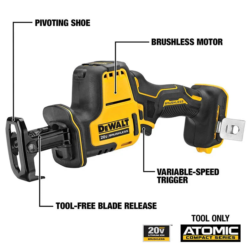 DEWALT DCS369 One-Handed Cordless Reciprocating Saw - 20V Max, Brushless Motor, Adjustable Speed