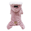 Winter Pet Dog Coat with Wool Lining Stylish Polyester Jumpsuit