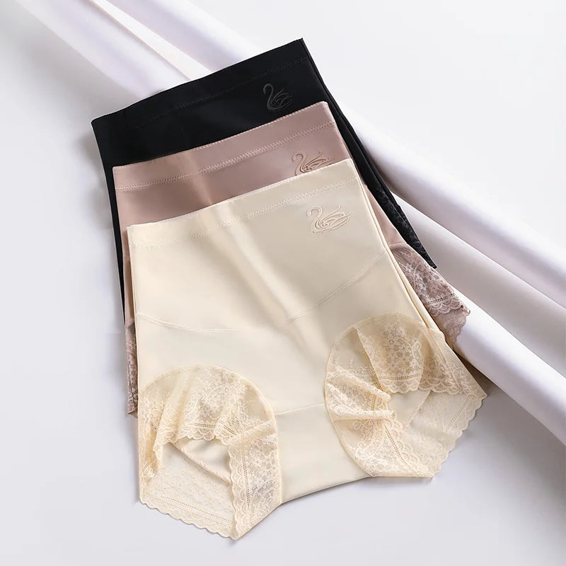 Ultimate Comfort Lace Trim High-Waist Panties - Luxe Silhouette & Antibacterial Protection  Our Lum   