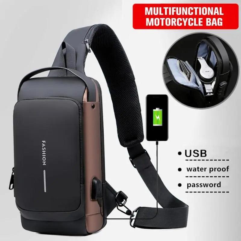 Anti Theft Chest Bag: Stylish Waterproof Crossbody with USB Port  ourlum.com   