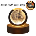 USB LED night light, Galaxy Crystal Ball lamp, 3D planet moon lamp, home decoration  ourlum.com A-Moon-1PCS  