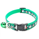 Nylon Pet Collar with Bell and Christmas Neck Strap  ourlum.com Green1 Adjustable 19-32cm 