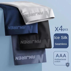 Ice Silk Men's Boxer Shorts: Cool Breathable Underwear Set - Wholesale Lot