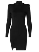 Chic Black Bodycon Mini Dress for Elegant Fall Fashion