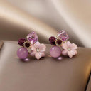 Sweet Cherry Charm Earrings Whimsical Korean Style Women