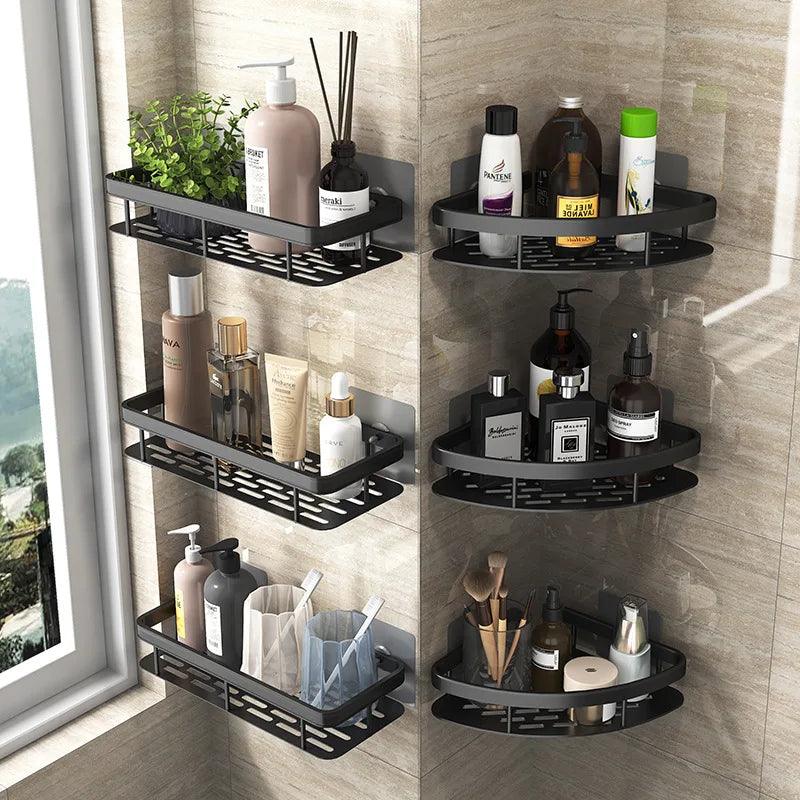 Bathroom Shelf Organizer: Sleek Aluminum Shower Caddy Storage  ourlum.com   