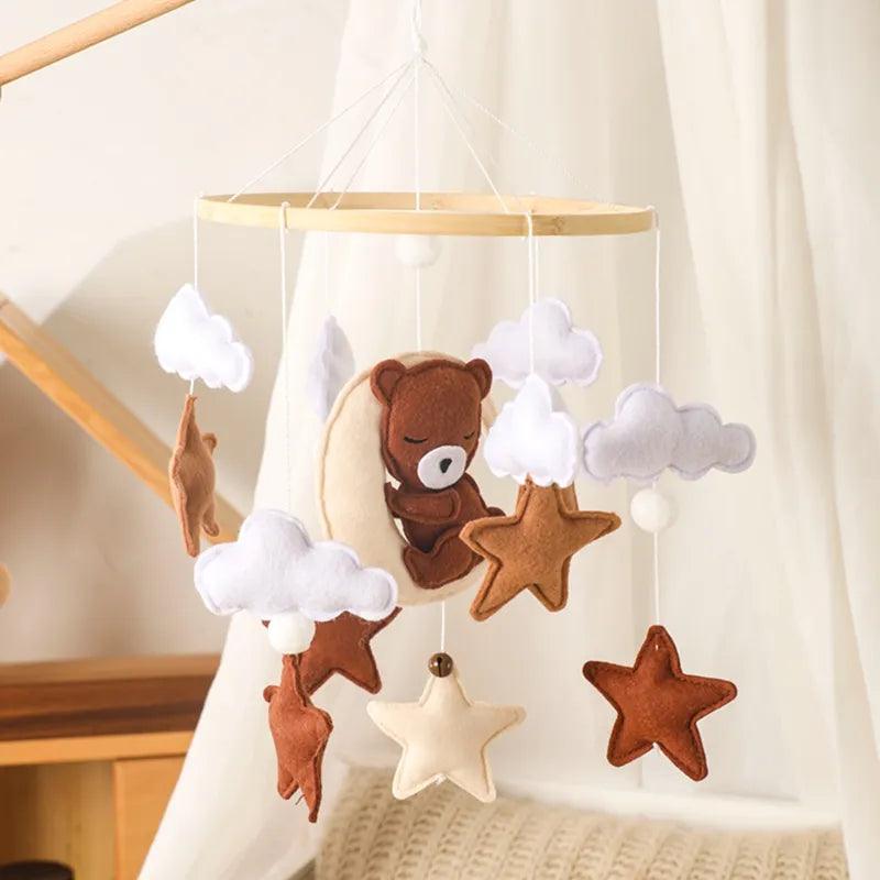 Wooden Baby Rattles Cartoon Bear Star Moon Montessori Toys  ourlum.com   