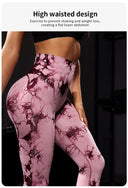 Tie Dye High Waist Seamless Leggings for Women 2023