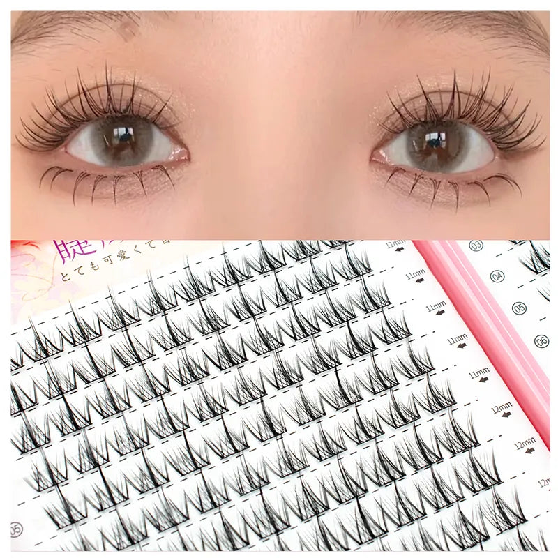 Professional 32 Rows Synthetic Eyelash Extension Clusters for Natural Long Look