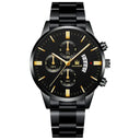 Men's Stainless Steel Calendar Quartz Watch Elegant Timepiece