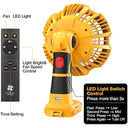 Dewalt-Compatible Jobsite Fan with LED Light Portable Cooling