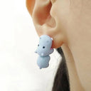 Animal Cartoon Stud Earrings: Playful Dinosaur Dog Whale