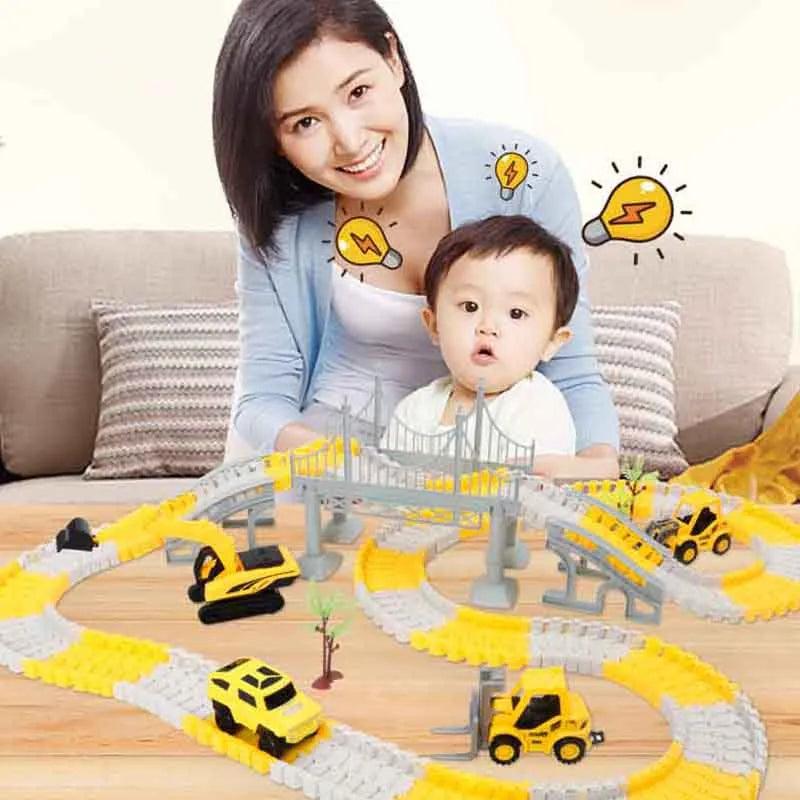 Children Electric Track Toy Car Set for Creative Play and Learning  ourlum.com   