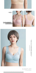 Traceless Summer Ice Silk Underwear Women Gather Anti-sagging Bra