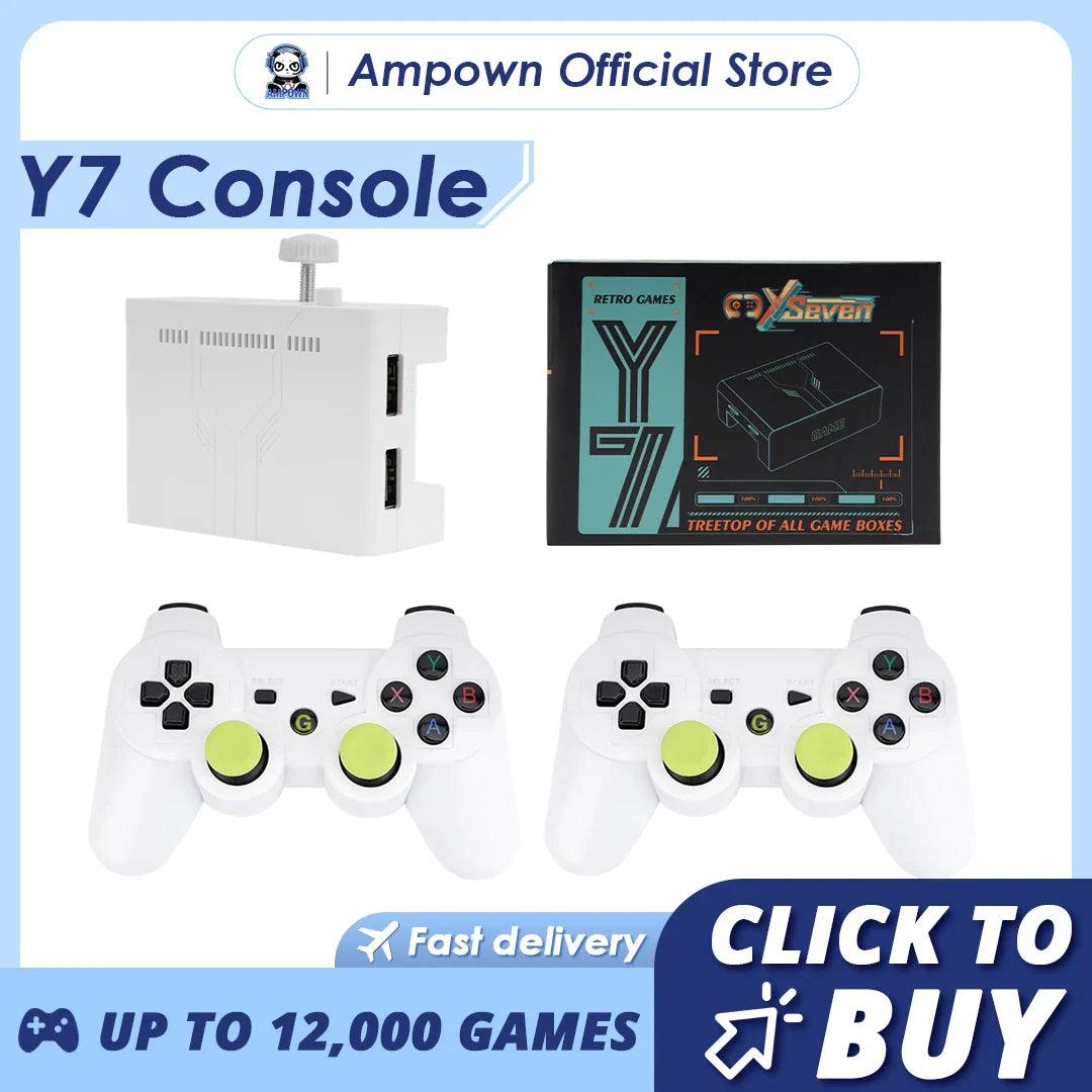 Ampown Y7 Video Game Console Linux System 256G Built 12000 Games Rechargeable Wireless Handle Low Latency Connection Player Gift  ourlum.com   