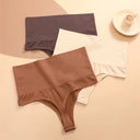 High Waist Tummy Control Panties Women Seamless Thong Large