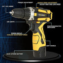 YIKODA 12/16.8/21V Cordless Drill Rechargeable Electric Screwdriver Lithium Battery Household Multi-function 2 Speed Power Tools  ourlum.com   