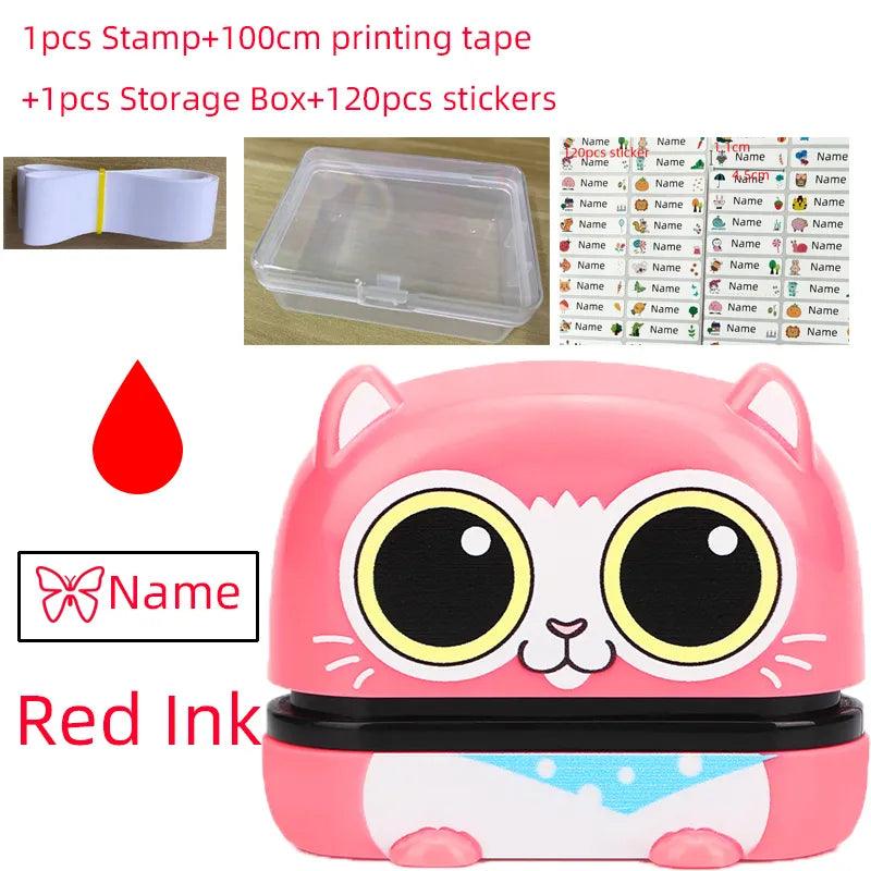 Personalized Waterproof Name Stamp Paint Set for Kids - Black/Blue/Red Non-Fading Engraved Seal for Children  ourlum.com   