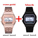 Gold Stainless Steel LED Men's Watch Modern Stylish Timepiece