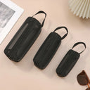 Black Layer Travel Cosmetic Bag Large Capacity Makeup Pouch