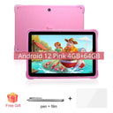 Cwowdefu 10.1 Inch Children Tablets Android 12 Quad Core 4GB 64GB WIFI Learning Tablets for Kids Toddler wIth Kids Mode 6000mAh  ourlum.com Pink 64G Kids Tablet us United States