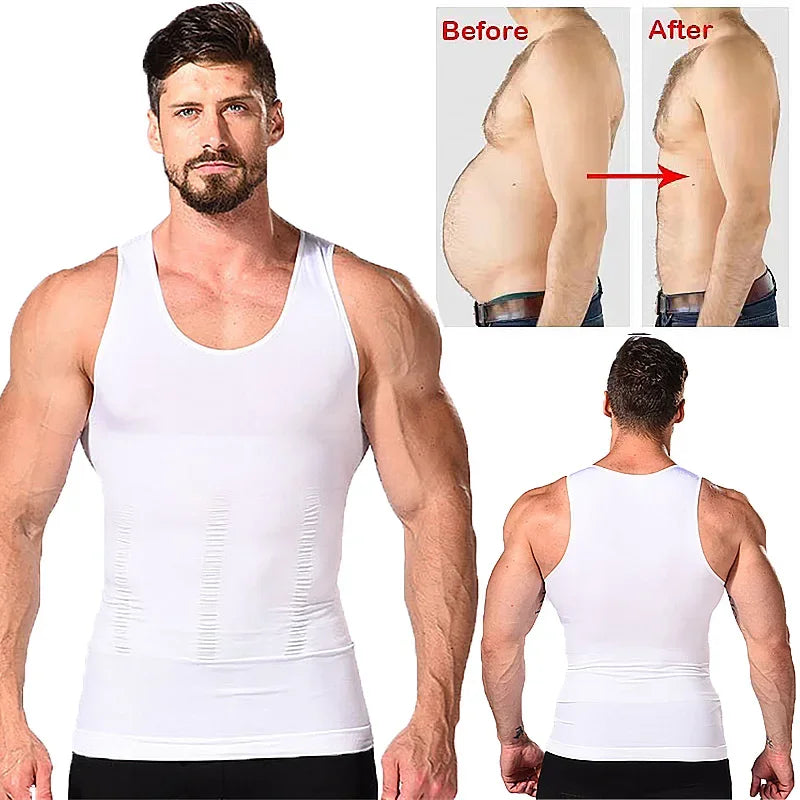 Soxnos Men's Slimming Waist Trainer Vest for Tummy Control & Posture Support