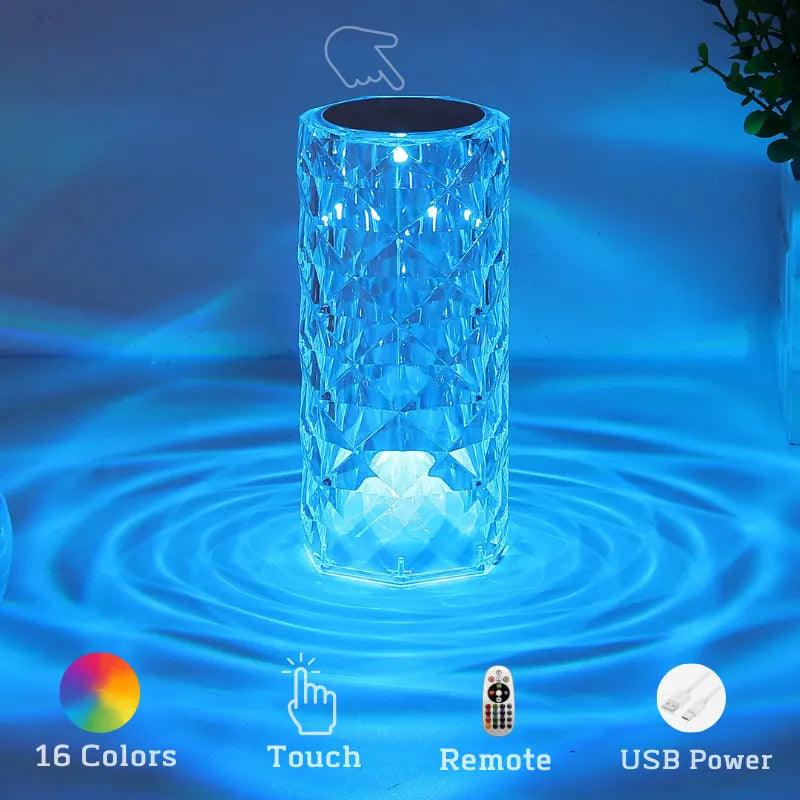 Crystal Diamond Touch Lamp: Elegant Night Light with Remote  ourlum.com   