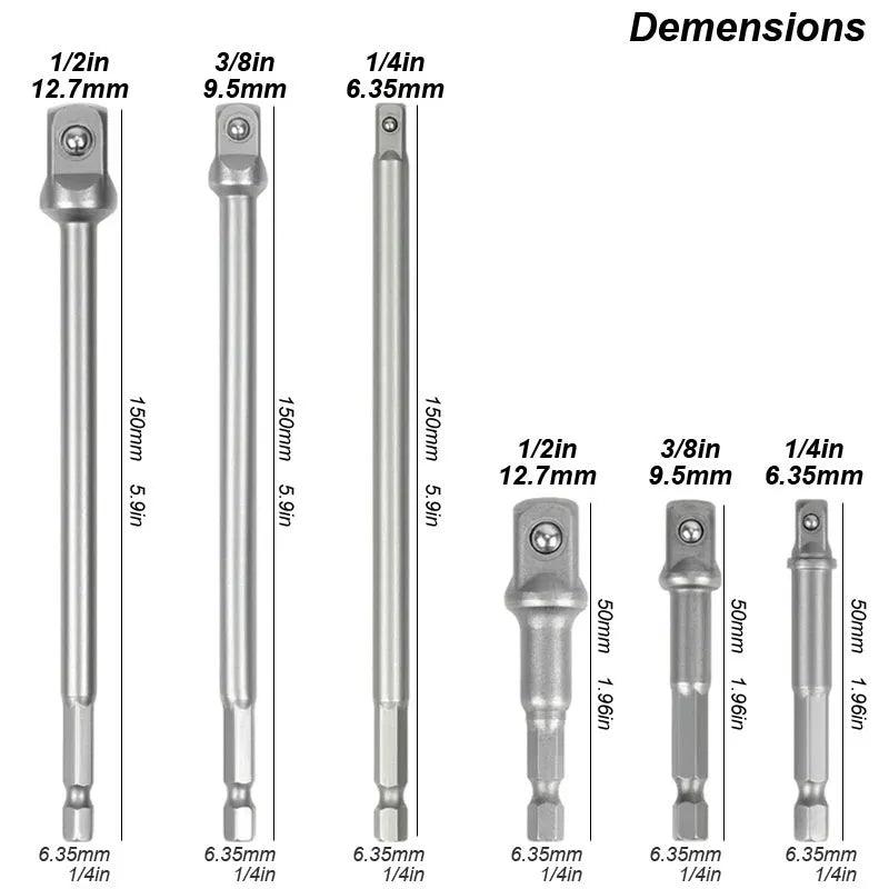 Hex Shank Socket Adapter for Impact Drill to Wrench Driver Conversion  ourlum.com   