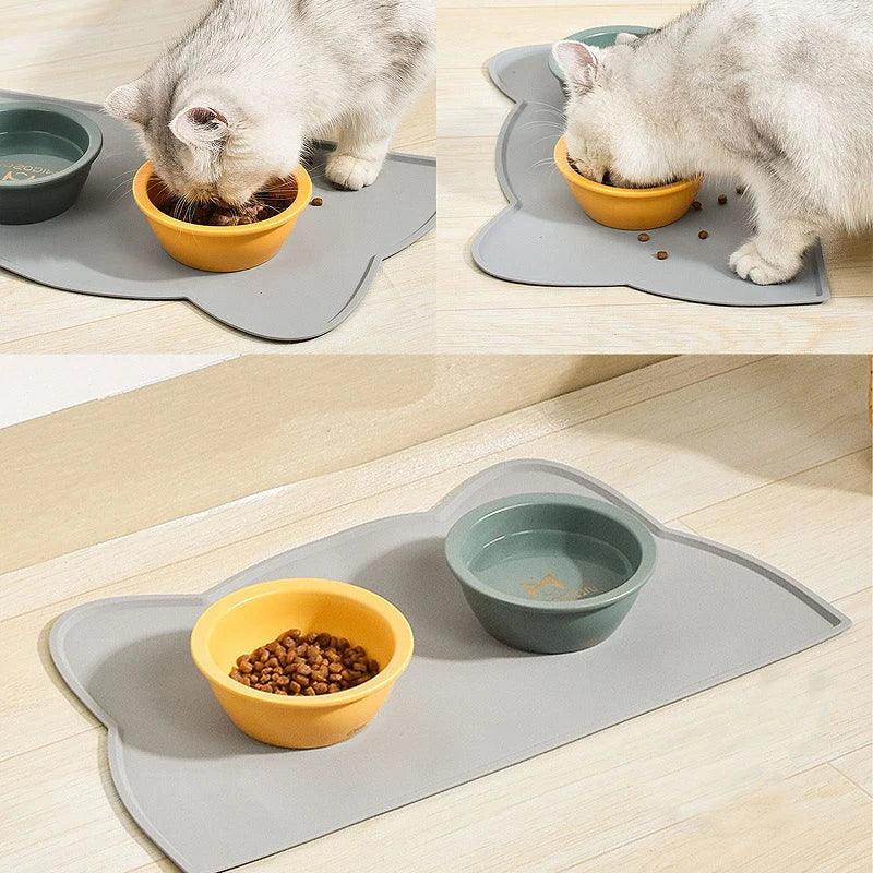 Silicone Pet Feeding Mat Non-Stick Waterproof Food Pad Puppy Tray Placemat  ourlum.com   