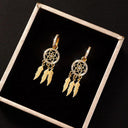 Feather Dangle Earrings Gold Zircon Jewelry for Women Shine Bright