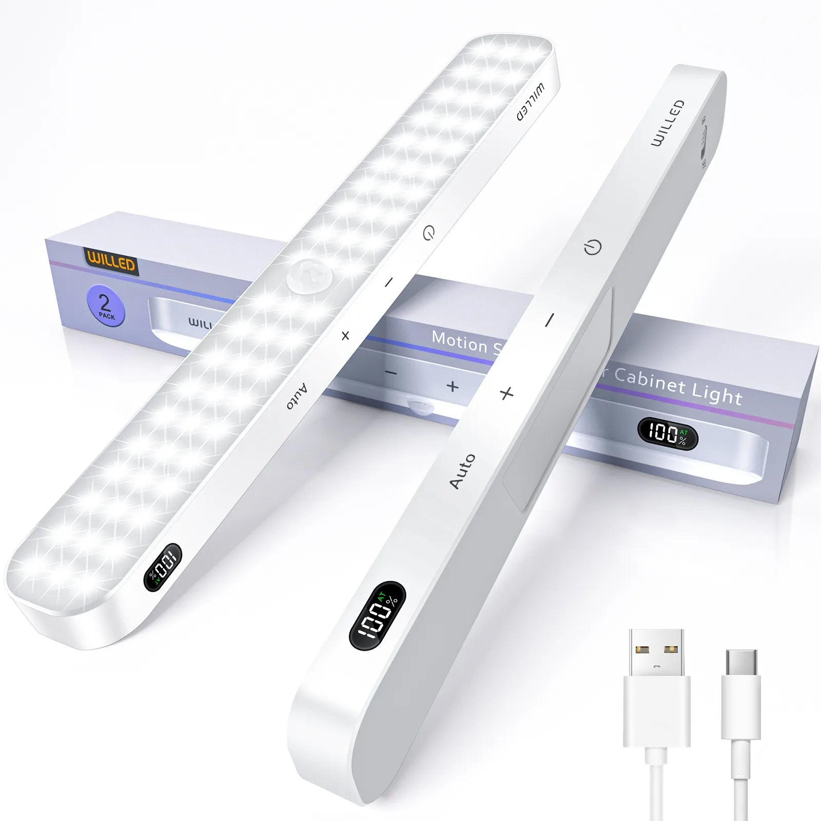 LED Motion Sensor Night Light: Wireless Rechargeable Cabinet Light  ourlum.com Cabinet Light 2PCS  