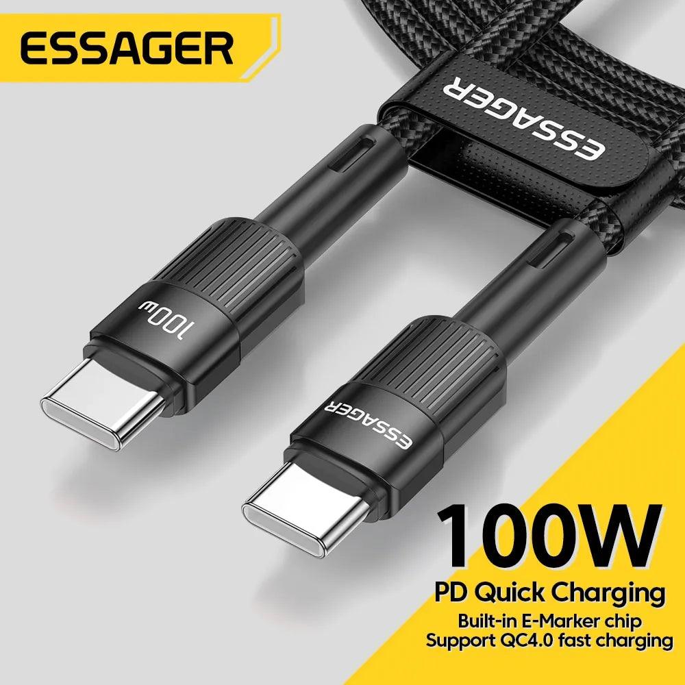 Essager 100W Type C USB C PD Fast Charging Cable for Macbook Samsung Xiaomi  ourlum.com   