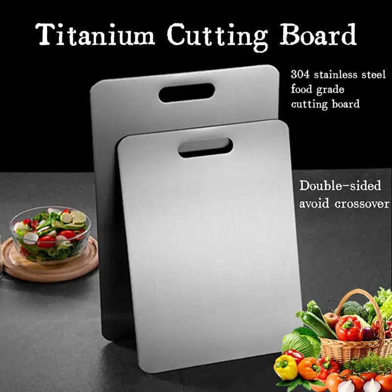 Titanium Cutting Boards For Kitchen Double-Sided Chopping Board Thick Portable Food Grade Cutting Mat Serving Tray For Cooking