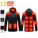 21 Areas Heated Jacket Mens Waterproof Heating Coat Tactical