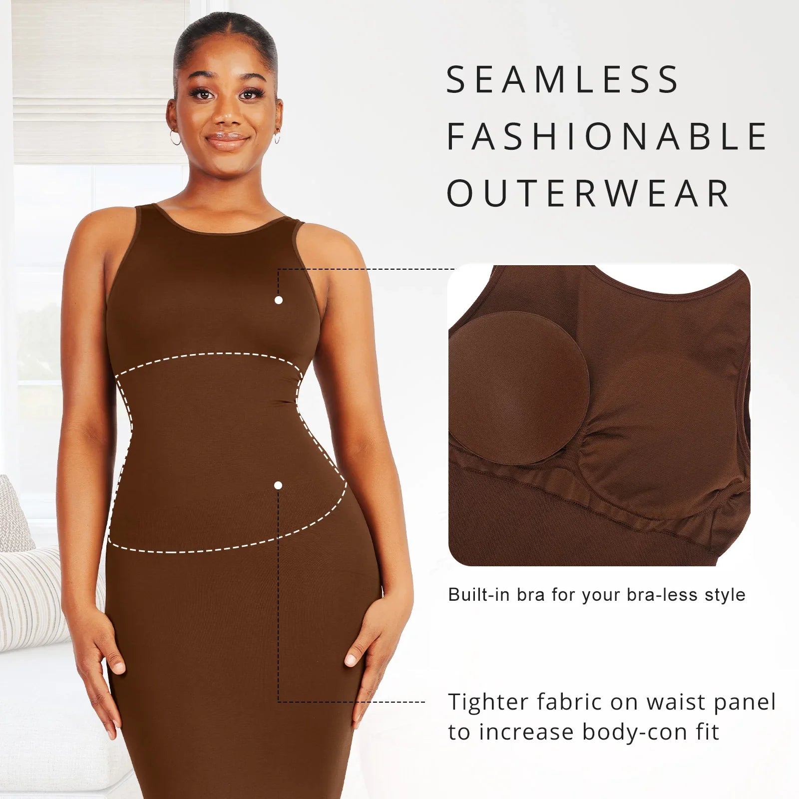 Seamless U Backless Bodysuit Dress for Women - Tummy Control & Ultimate Comfort