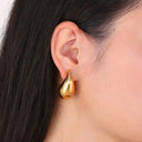 Chunky Vintage Gold Teardrop Earrings Elegant Steel Jewelry