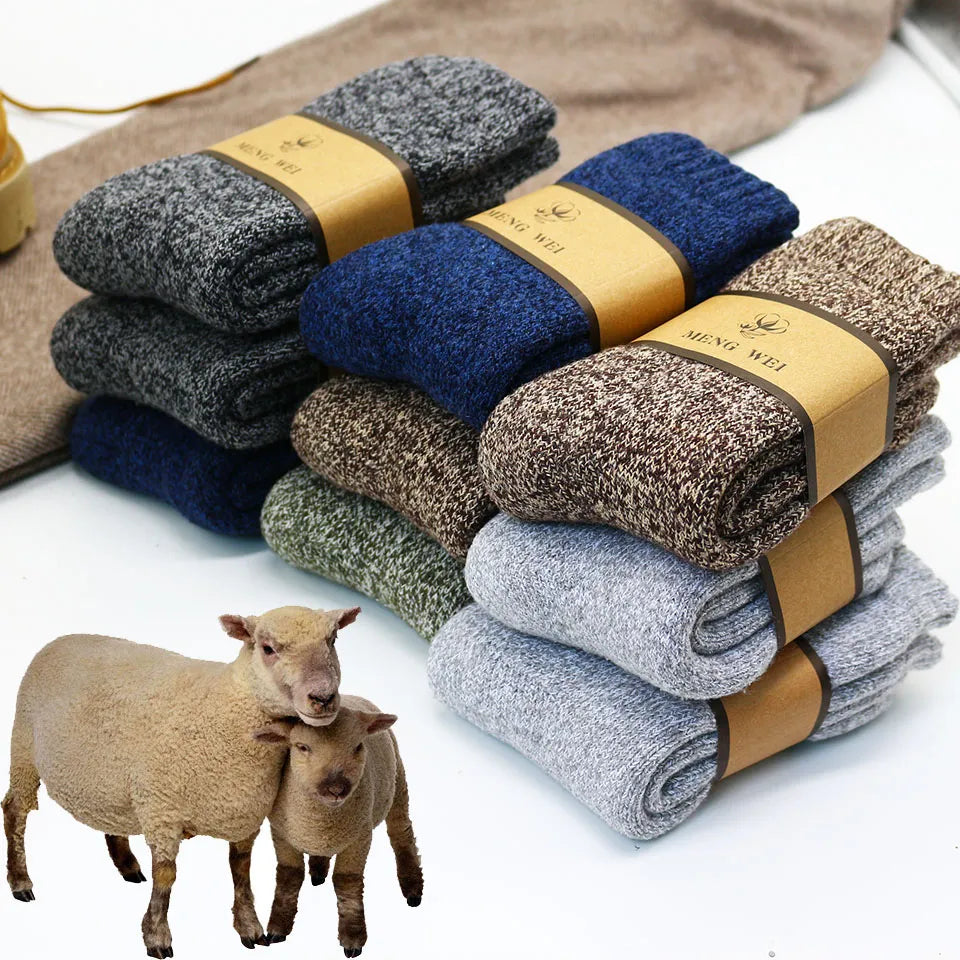 Winter Men's Wool Cashmere Socks: Thick & Warm Retro Snow Antifreeze Casual  ourlum.com   