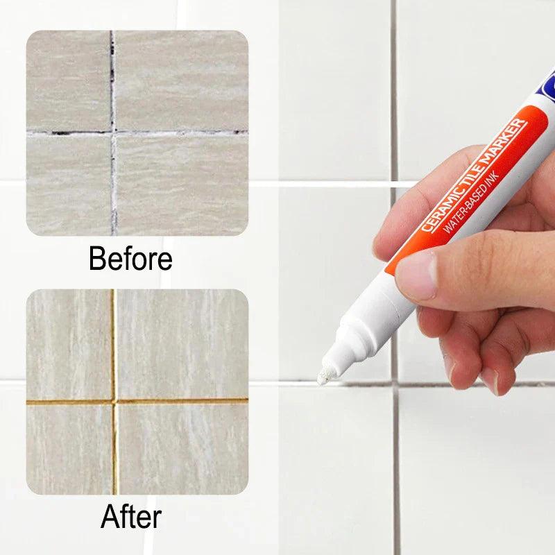 White Tile Grout Pen: Waterproof Marker for Bathroom Repair  ourlum.com   