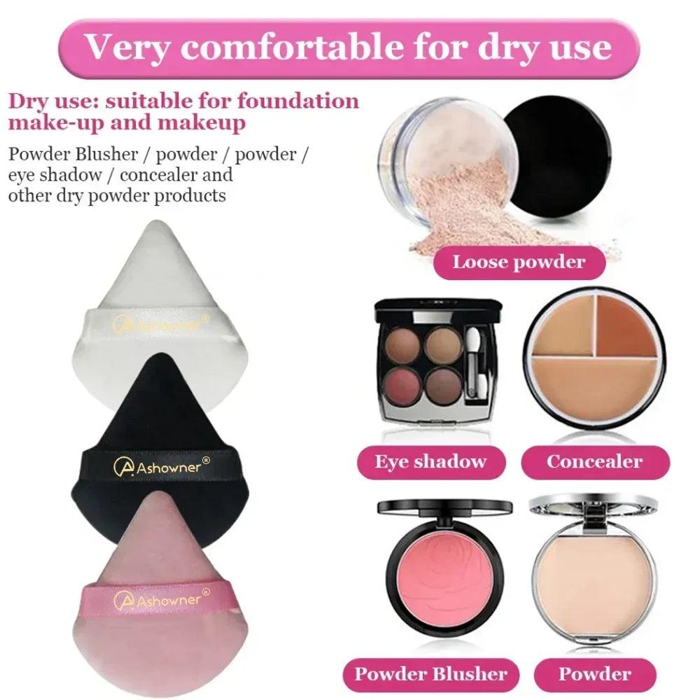 Velvet Triangle Makeup Sponge for Precise Face Contouring and Shadow Application  ourlum.com   
