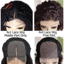 Natural Black Jerry Curly Lace Front Wig Versatile Human Hair