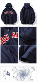 A Square Root Casual Thin Fleece Hoodie Embroidered Design