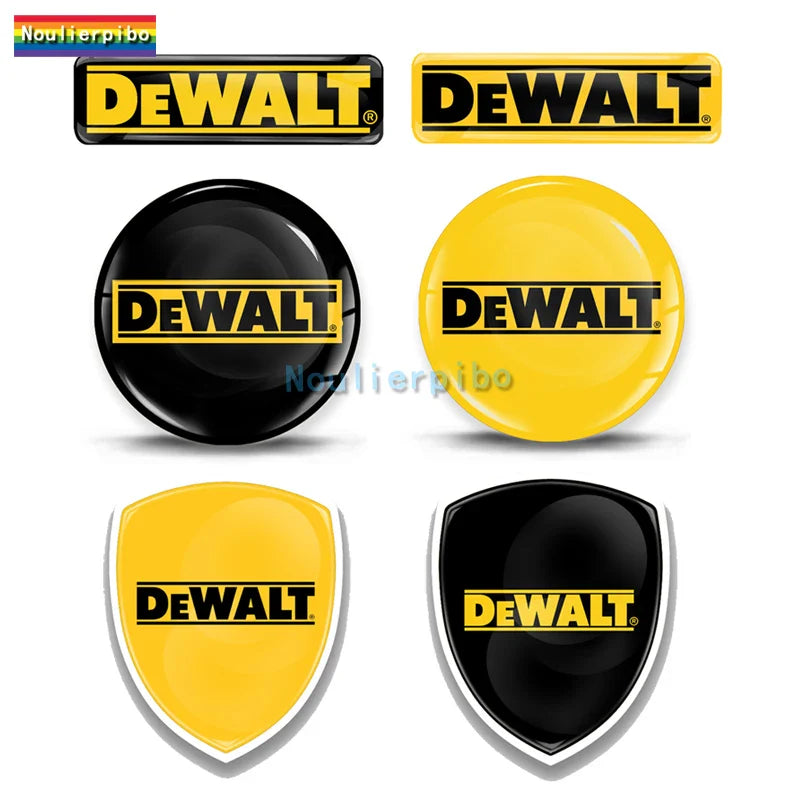 3D DeWalt Silicone Stickers - Stylish Gel Decals for Cars, Bikes, and Laptops