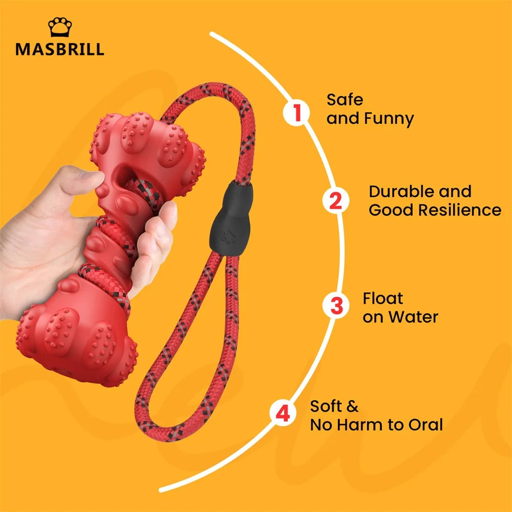 MASBRILL Interactive Rubber Dog Toy for Small Large Dogs - Dental Health Chew Toy  ourlum.com   
