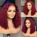 Burgundy 99J Lace Front Bob Wig - 100 Percent Human Hair