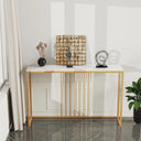 47.2 Inch Extra Long Console Table Sintered Top Gold Legs