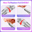 45000RPM Electric Nail Drill Machine Professional Nail Drills For Gel Nails Polish Rechargeable Portable Nail File Manicure Tool